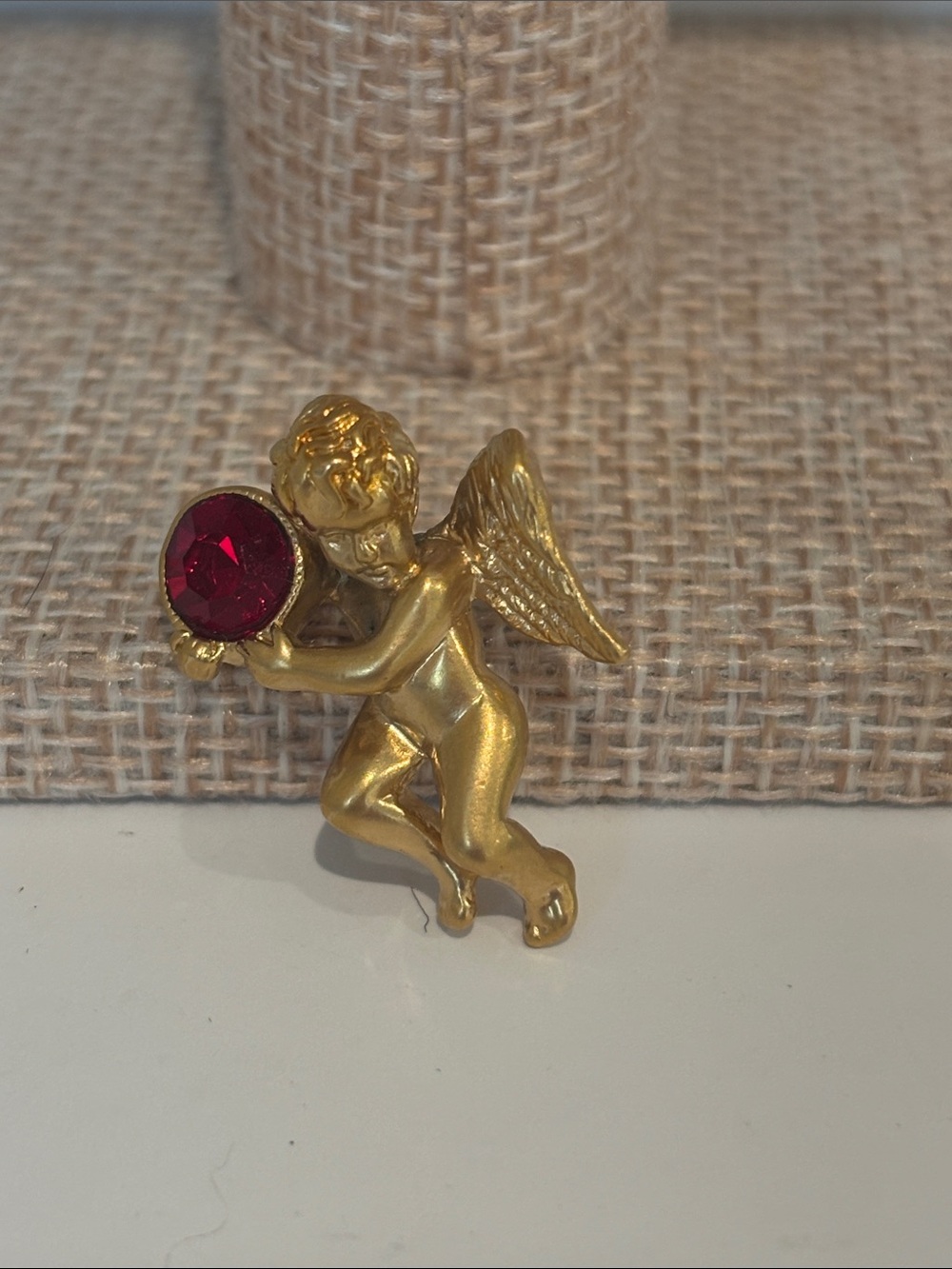 Vintage Avon July Birthstone Cherub Pin